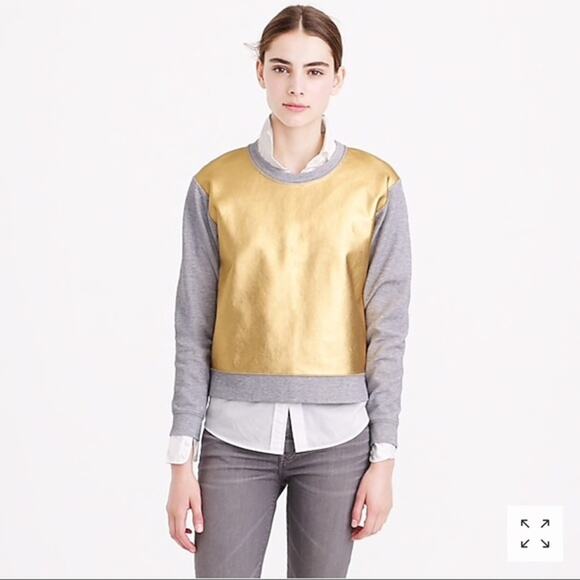 J. Crew Sweaters - J. Crew Gold Foil Gray Sweater Sweatshirt XXS